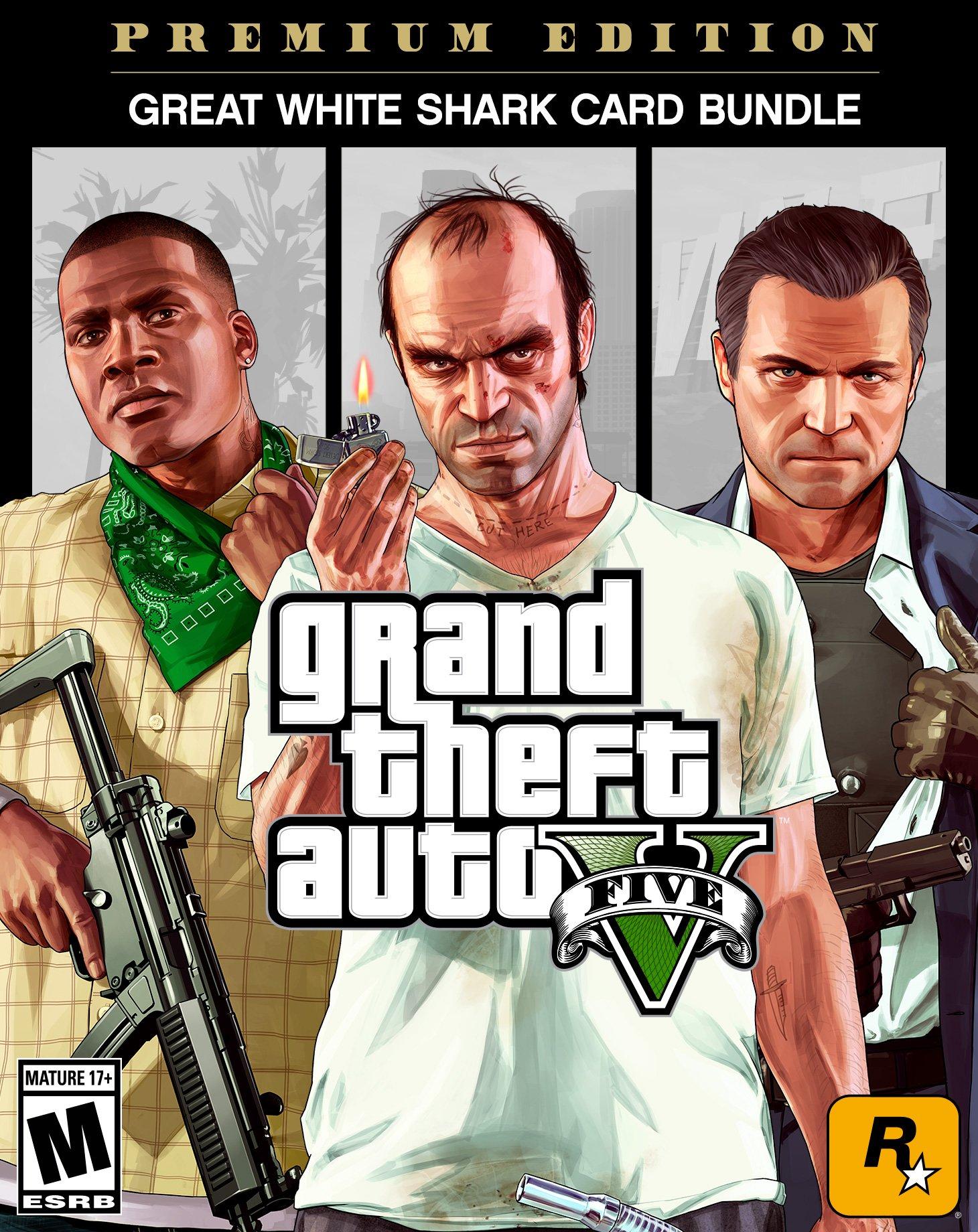 Grand Theft Auto V: Premium Edition and Great White Shark Card Bundle