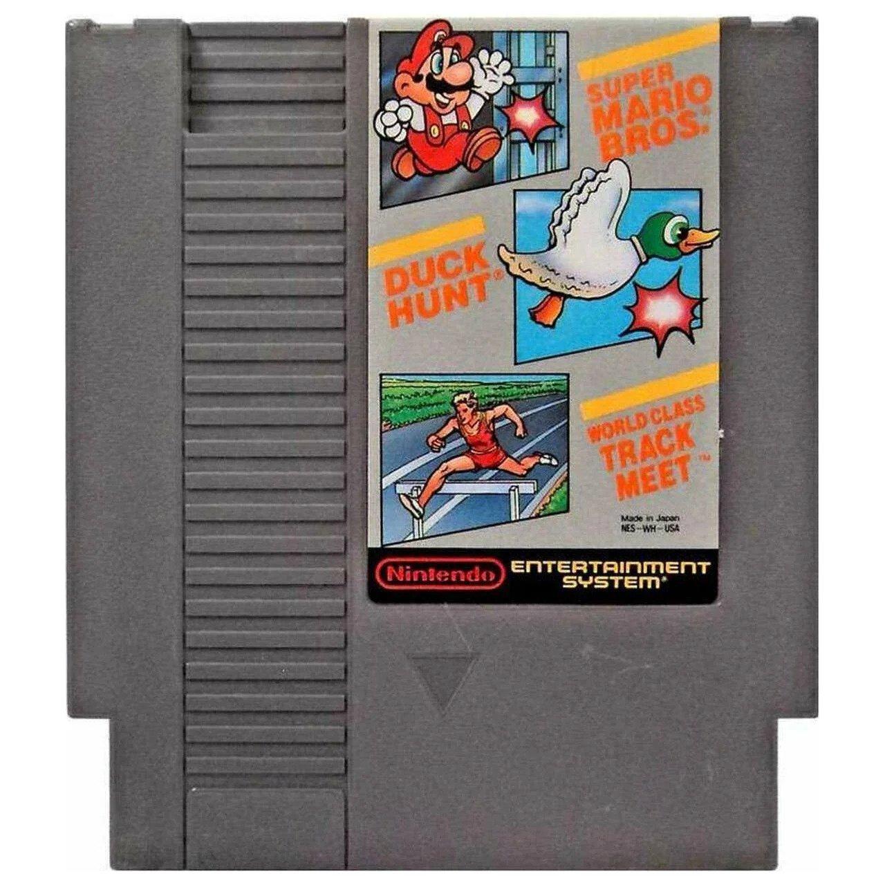 Super Mario Bros., Duck Hunt, and World Class Track Meet - Nintendo (NES)