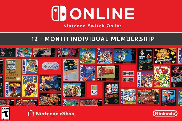 Nintendo Switch Online 12 Month Individual Membership