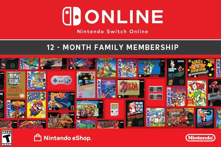 Nintendo Switch Online 12 Month Family Membership